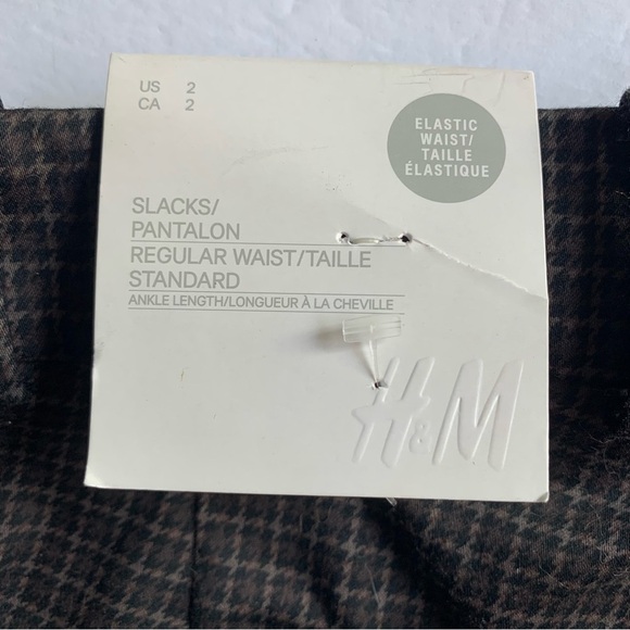 H&M Plaid Slacks Ladies Size 2 NWT Ankle Length - Picture 3 of 10